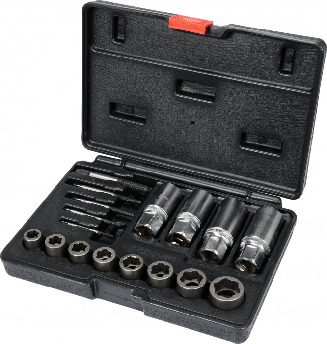 Set universal YATO pentru extras suruburi si piulite deteriorate 1/2 - 3/8 17 pcs [2]