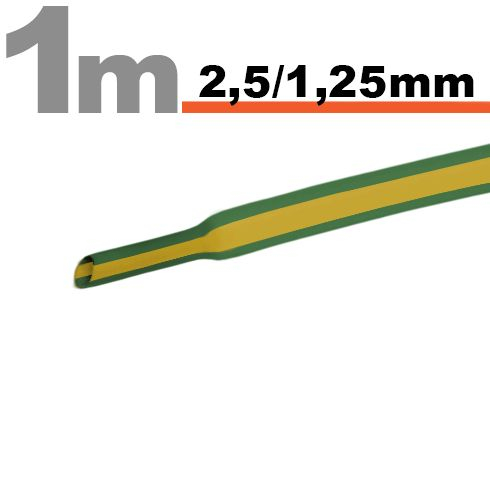 Tub termocontractibilGalben-verde , 2,5 1,25 mm
