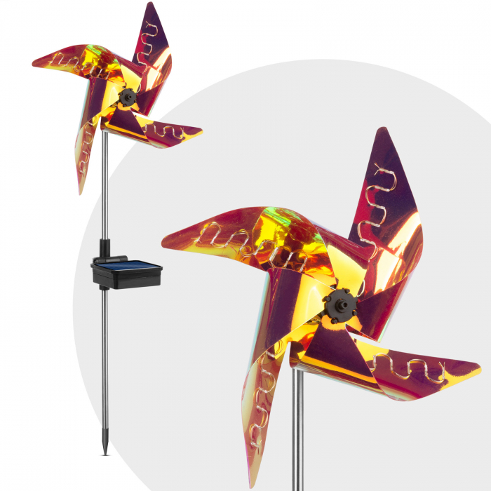 Turbina eoliana solara LED – LED color, detasabila – aluminiu, plastic – 75 x 23 x 23 cm Accesorii