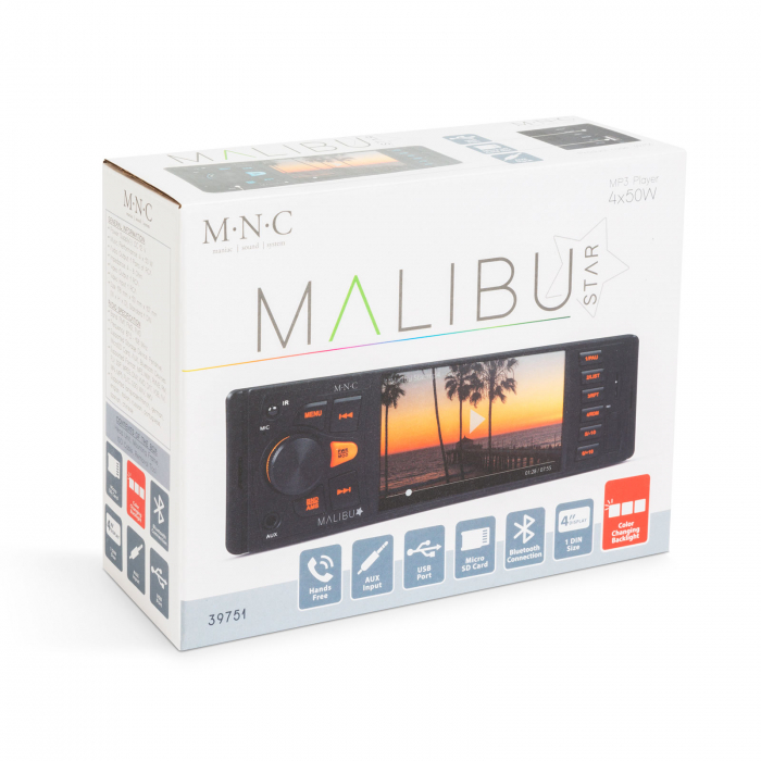 Unitate principală multimedia „Malibu Star” - 1 DIN - 4 x 50 W - BT - MP3 - AUX - SD - USB [6]