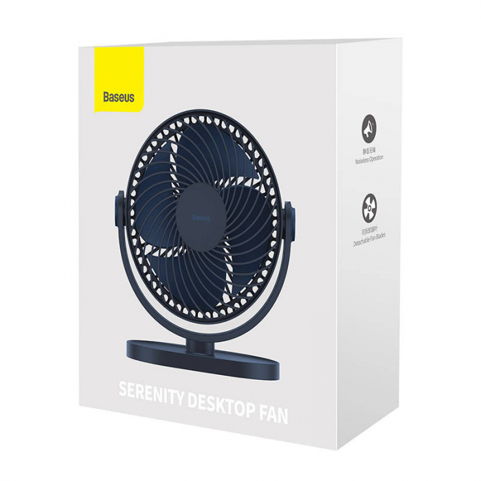 Ventilator de birou oscilant BASEUS Serenity USB 3W 5V / 1A 3 viteze (albastru) ACYY000003 [7]