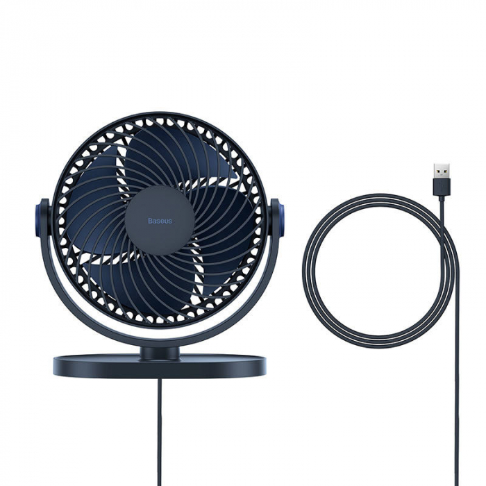 Ventilator de birou oscilant BASEUS Serenity USB 3W 5V / 1A 3 viteze (albastru) ACYY000003 [2]