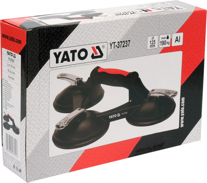 Ventuza pentru sticla 3 x 125mm max 190kg YATO aluminiu [3]