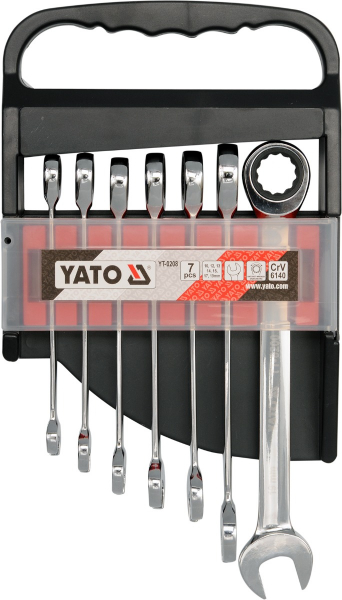 Set chei combinate yato, cu clichet, 10-19mm, 7buc