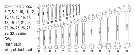 Set Chei Combinate YATO, Satinate, 6-32mm, 25buc [2]