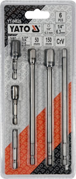 Set adaptoare YATO pentru chei tubulare, 1/4 - 3/8 - 1/2 inch, 6buc [2]