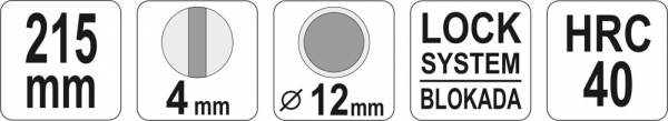 Cleste pentru sigurante furtun YATO, varf indoit, 215mm [3]