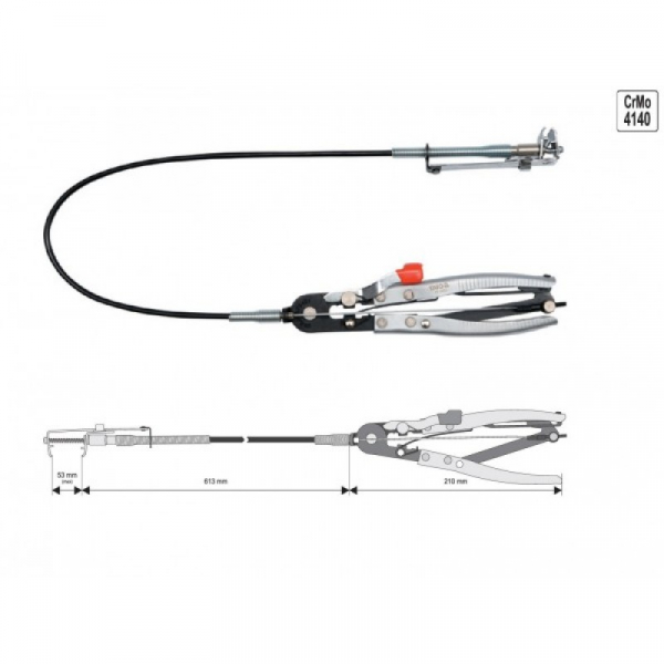 Cleste pentru coliere Yato, cu cablu, 513mm [3]