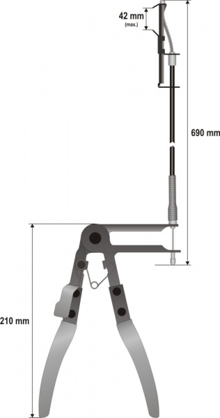 Cleste pentru coliere YATO, cu cablu, 690mm [3]