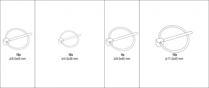 Set YATO, pini pentru securizat, 50 buc [5]