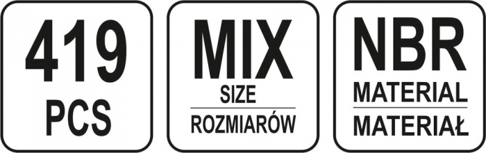 Set YATO, O-ring din Cauciuc, 3 - 50mm, 419 buc [5]