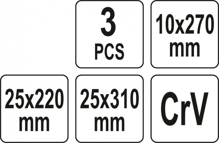 Set raclete cu maner pentru garnituri YATO CrV 3buc [4]