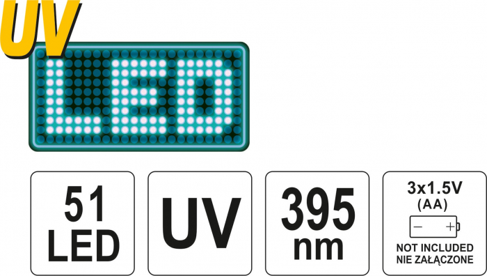 Kit YATO lanterna LED UV 51 + ochelari [5]