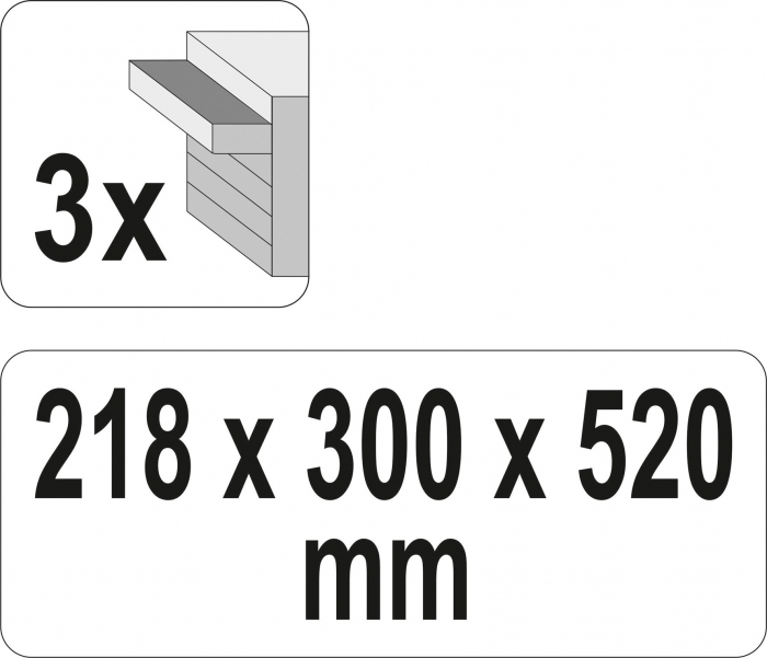 Cutie de scule metalica YATO 3 sertare 218x300x520 mm [6]