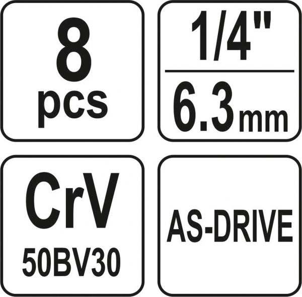 Set chei tubulare YATO, 1/4", 8buc [3]