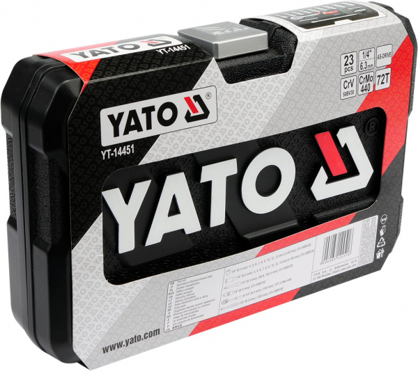Trusa chei tubulare YATO, antrenor cu clichet, 1/4", 23buc [3]