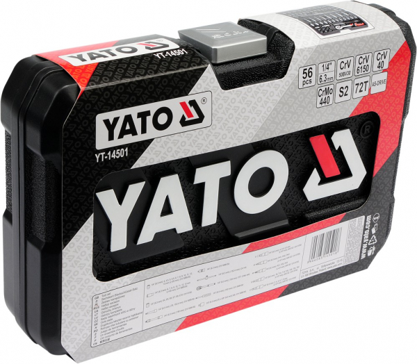 Trusa chei tubulare si biti YATO, 1/4", Cr-V, 56 piese [3]