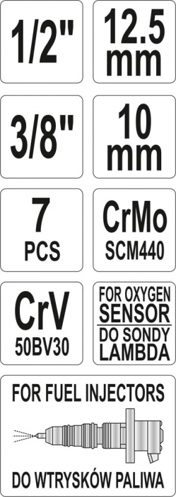 Set chei tubulare pentru injectoare YATO 7pcs [3]