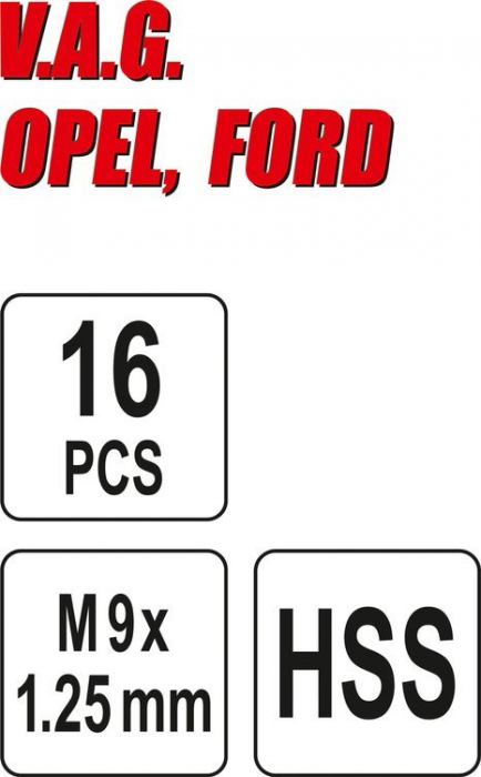 Kit YATO pentru reparat filete FORD/OPEL/VAG 16buc [4]