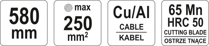 Cleste taietor YATO, pentru cabluri, cupru si aluminiu [3]