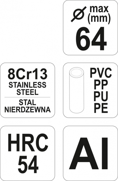 Cleste taietor tevi Yato, PVC/PP, 64mm [5]