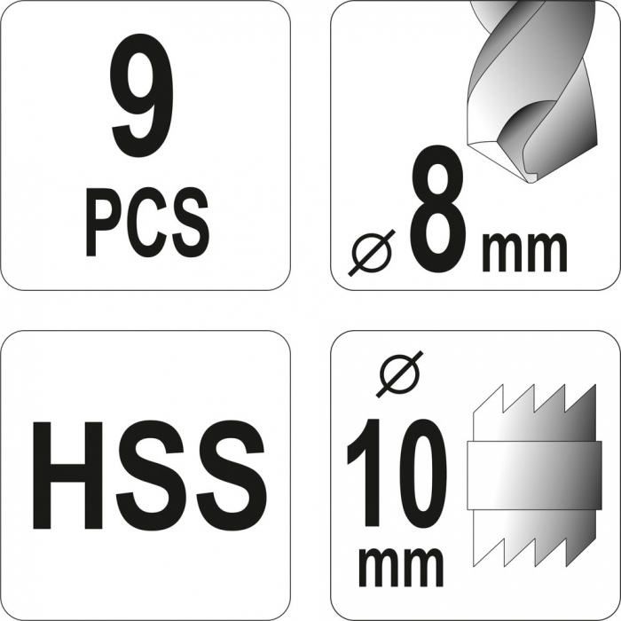 Set YATO, alezaj pentru sudura in puncte, 9pcs [6]