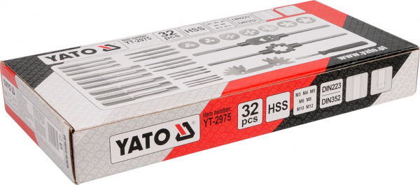 Trusa YATO, Tarozi si Filiere, M3-M12, HSS, 32buc [3]