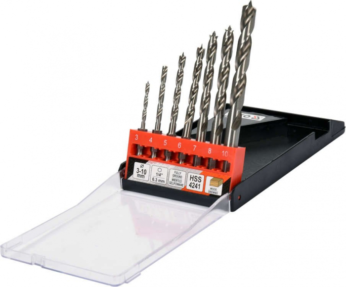 Set burghie lemn YATO HSS prindere hex 3 - 10 mm [2]