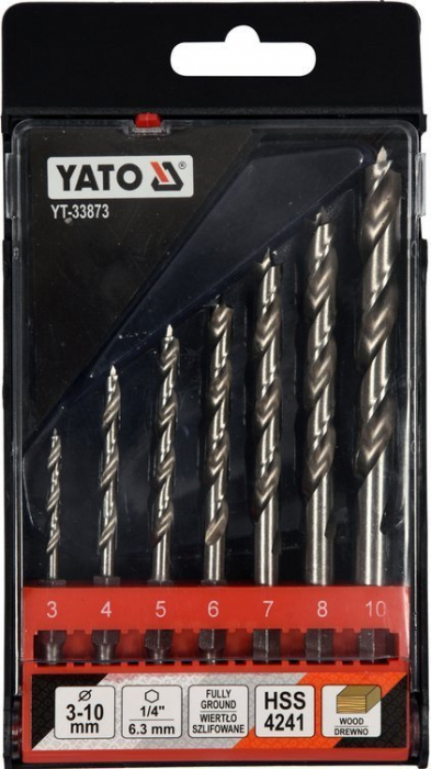 Set burghie lemn YATO HSS prindere hex 3 - 10 mm [3]