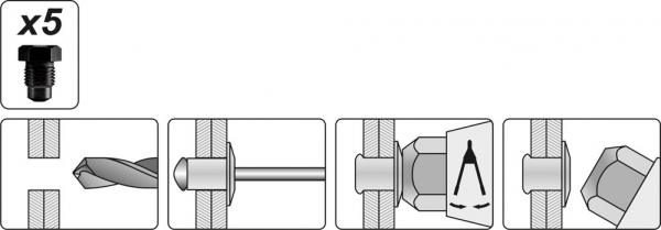 Cleste popnituri YATO, 3.2 - 6.4mm, 330mm [3]
