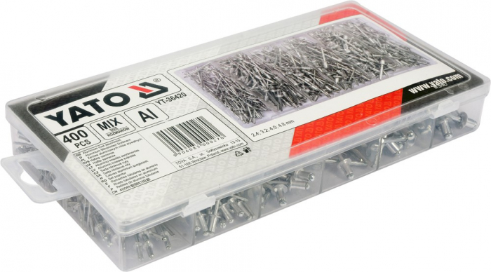 Set YATO, mix popnituri, 2.4 - 4.8 mm, 400 buc [3]