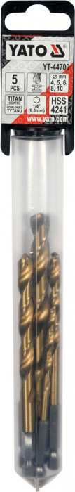 Set burghie YATO, pentru metal, HSS-titan, 1/4, 5buc [2]