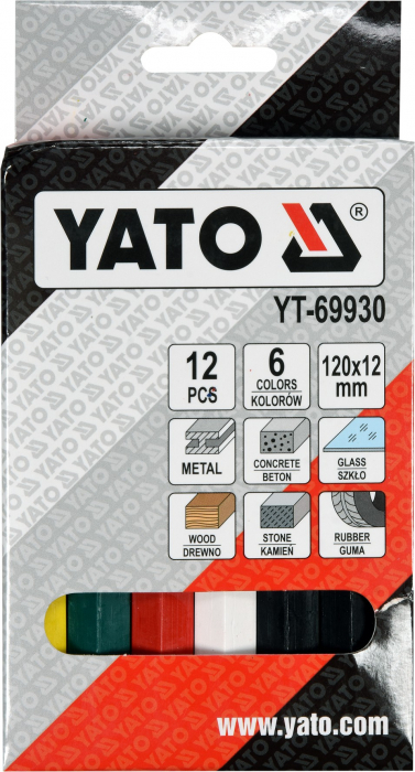 Set creta tehnica cerata YATO 6 culori 12buc [2]