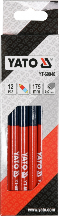 Set creioane tehnice YATO cap dublu 2 culori 175 mm 12buc [2]