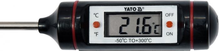Termometru electronic YATO, cu sonda, LCD, -50°C - +300°C [3]