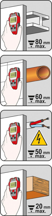 Detector digital pentru profile si cabluri electrice YATO cu led [9]