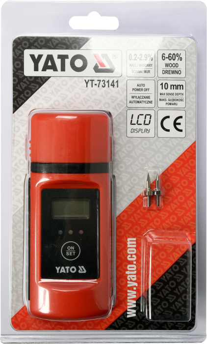 Aparat masurat umiditate YATO lemn si materiale constructii 0.2-60 % [5]