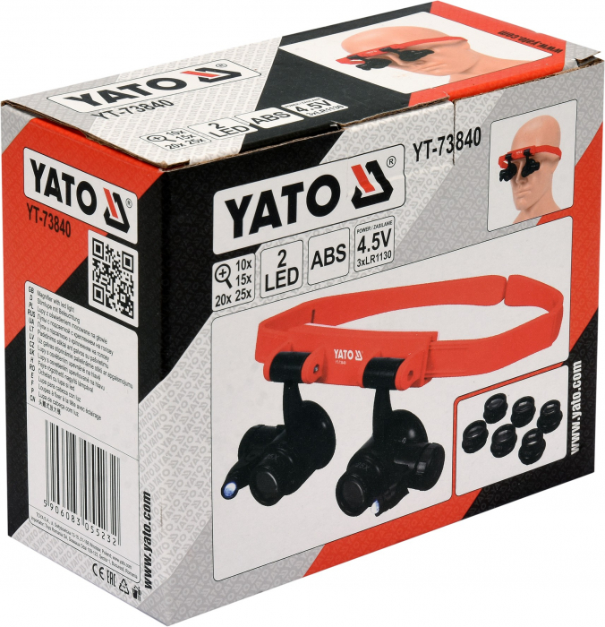 Ochelari YATO, cu lupa si led, ABS, 4.5V, 10x/15x/20x/25x [4]