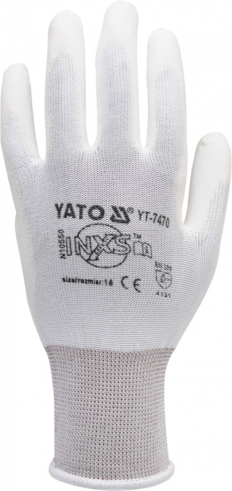 Manusi protectie YATO, nylon alb, PU, marime 10 [2]