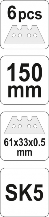 Cutter pliabil YATO lama trapezoidala 5 lame rezerva [3]