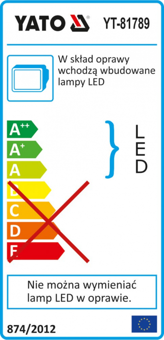 Reflector led YATO, cu trepied, 2x20W, 6000K, IP65, 20000h [6]