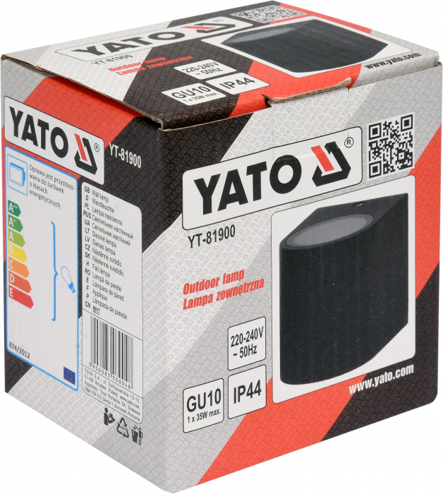 Lampa exterior YATO aplica aluminiu GU10 max 1X35W IP44 [6]