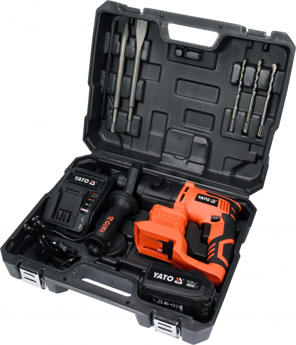 Ciocan rotopercutor YATO SDS-plus cu acumulator 18V Li-Ion 1X3Ah 2J [6]