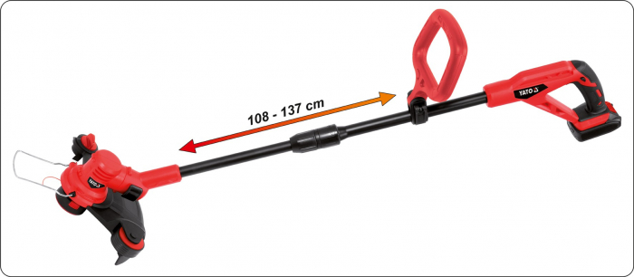 Trimmer YATO, cu Acumulator, 18V, 1 x 2 Ah, 250/300 mm [7]