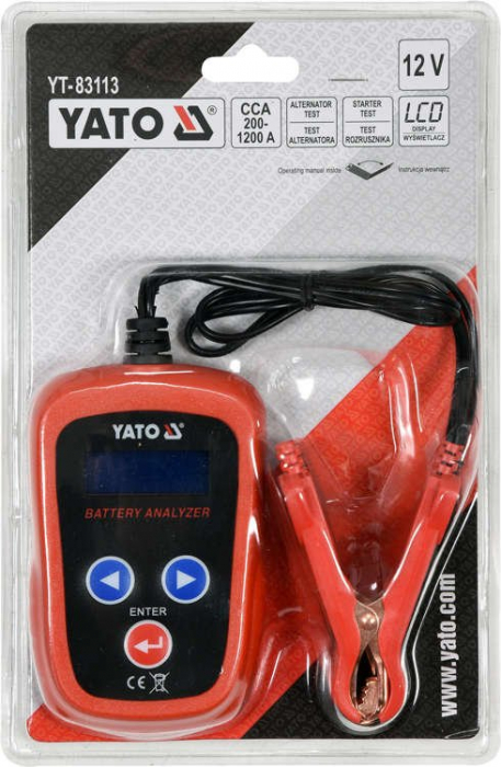 Tester electronic acumulatori YATO LCD 12V 200 - 1200 A [4]