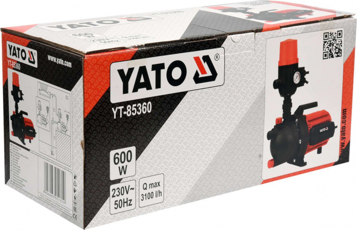 Pompa de Suprafata YATO, Presiune constanta, 600W, 3100 l/h [5]