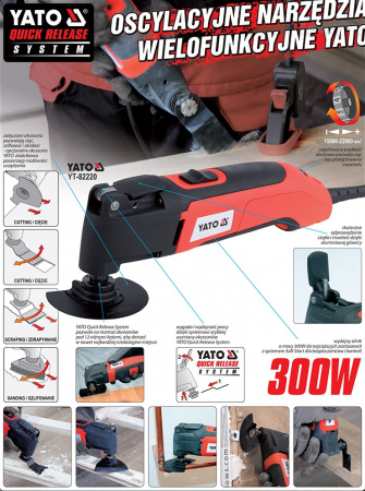 Unealta multifunctionala oscilanta YATO 300W viteza reglabila + accesorii [7]