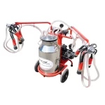 Aparat de muls vaci 2 posturi bidon 40L inox cu vid in cadru(vacuum) Breckner Germany [5]