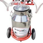 Aparat de muls vaci 2 posturi bidon 40L inox cu vid in cadru(vacuum) Breckner Germany [4]