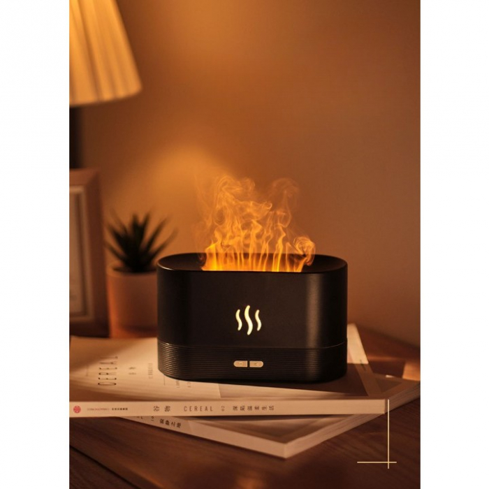 Difuzor de ulei esential cu flacara Flippy, aromaterapie, umidificator de aer, rezervor 180 ml, simulare efectelor de iluminare a flacarii [2]